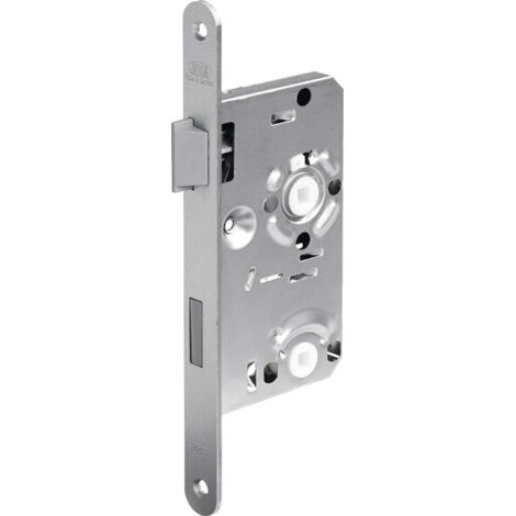 Zimmertür-Einsteckschloss 0215 BAD 18/ 55/78/8 mm DIN links silber abgerundet Klasse 1 Kunststoff
