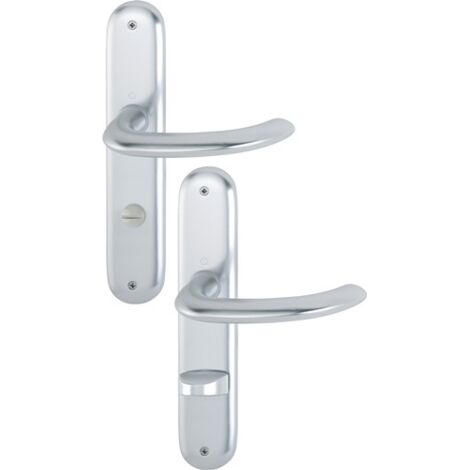 Hoppe Langschildgarnitur Mar.1138/273P Alu.F1 Bad SK/OL 78mm DIN L/R