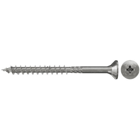 Fischer 50x Power-Fast 5 x 100 Senkkopf nicht rostender Stahl A2 Teilgewinde Kreuzschlitz PZ - 657235