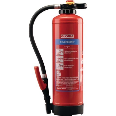 Wasserfeuerlöscher 9 kg wiederaufladbar Brandklasse A 43 A mit Wandhalter