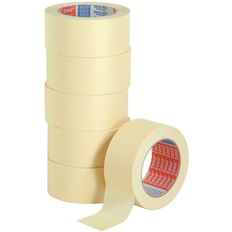 tesakrepp 4329 Papierabdeckband-Set 50 m × 50 mm hellbeige leicht gekreppt 6 Stk