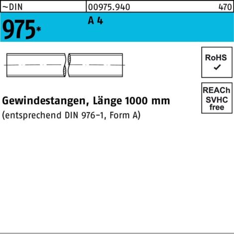 DIN 975 Gewindestange VG M6x1000 Edelstahl A4 blank