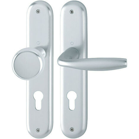 Hoppe Langschildgarnitur New York 53/273P/1810 Alu. F1 PZ 72mm DIN L/R