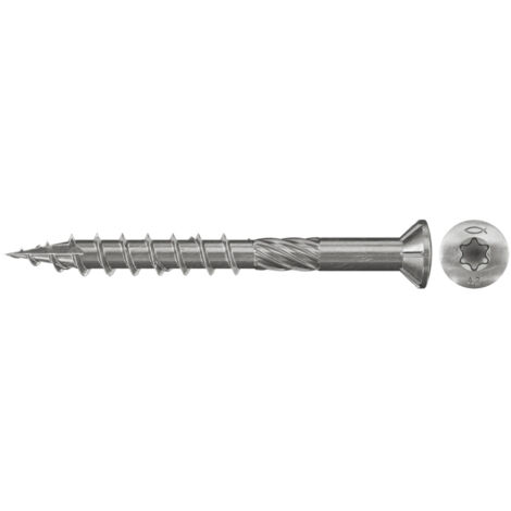 fischer Terrassenschraube 5,0x70 Senkkopf A2 TG TX, 100 Stück 100 Stk