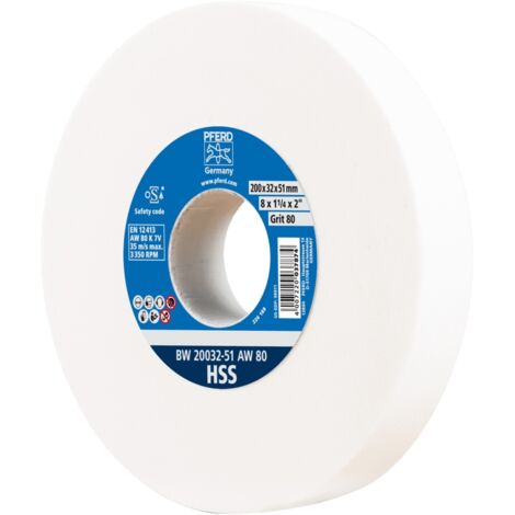 PFERD TOOLS Schleifbockscheibe Ø 200x32 mm Bohrung-Ø 51 mm A80 zum Schärfen von HSS-Bohrern