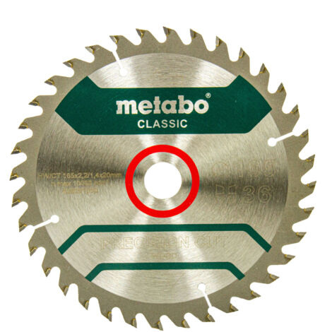 Metabo Sägeblatt "precision cut wood - classic", 165x2,2/1,4x20 Z36 WZ 15°