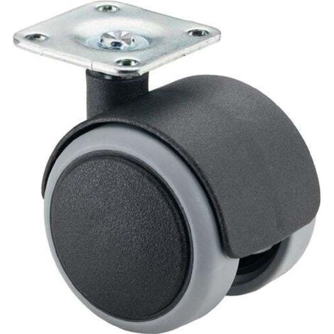 BS Rollen Kunststoffdoppelrolle polyamid weich mit Anschraubplatte Rad-Ø 50 mm 50 kg - F76.050.PL