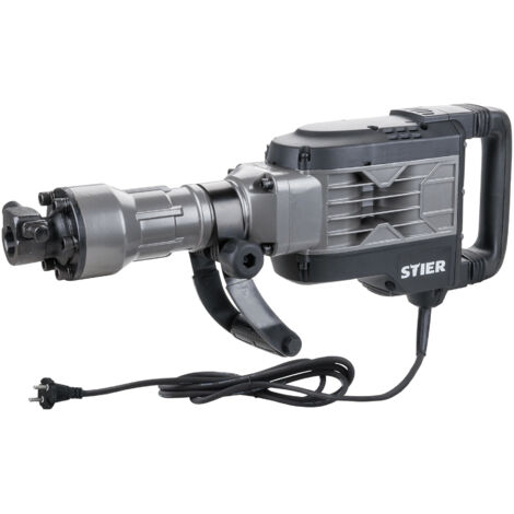 STIER Abbruchhammer SAH2000, 1700 W, 50 J, 2000 Schläge pro Min, Sechskant Aufnahme, 3 m Kabellänge, HEX-Werkzeugaufnahmesystem, inkl. Ölstandkontrolle und verstellbaren Handgriff