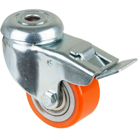 BS Rollen Lenkrolle mit Feststeller und Gewindestift Polyurethan Rad-Ø 50 mm 120 kg - A621.C10.050
