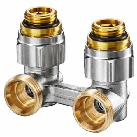 Oventrop ZB Multiflex Absperrwinkelverschraubung,1/2" x 3/4" Außengewinde, Messing vernickelt