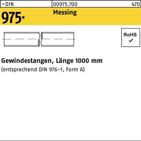 DIN 975 Gewindestange VG M16x1000 Messing blank