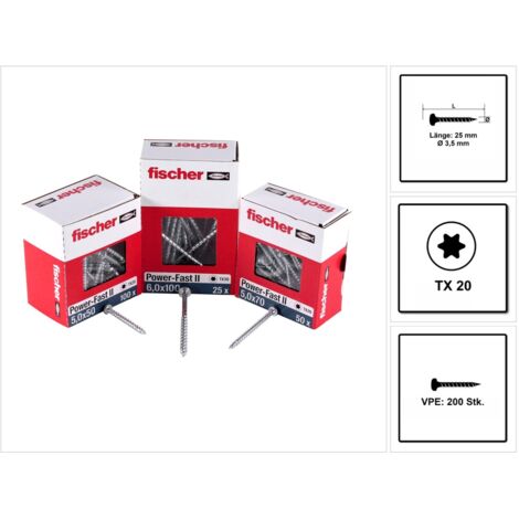 fischer Power-Fast II 3,5x25 PH blvz VG TX 200 200 Stk (1/5)