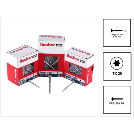 fischer Power-Fast II 4,5x35 PH blvz VG TX 200 100 Stk
