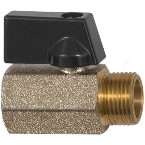 Riegler Mini-Kugelhahn »valve line«, MS vern., Drehgriff, G 3/8 IG/AG (1/4)