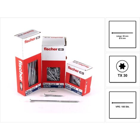 fischer Power-Fast II 6,0x50 SK blvz TG TX 100 100 Stk