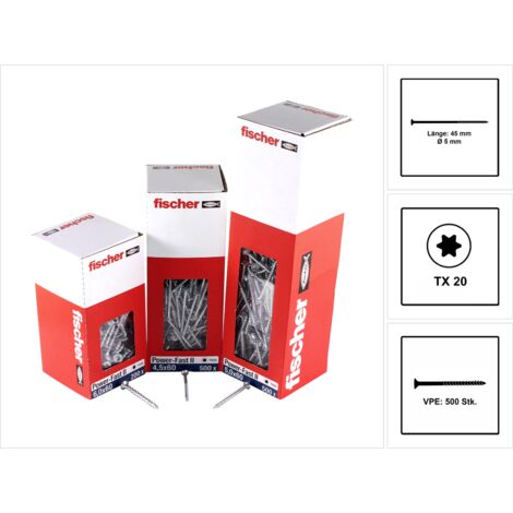fischer Power-Fast II 5,0x45 SK blvz TG TX 50 500 Stk