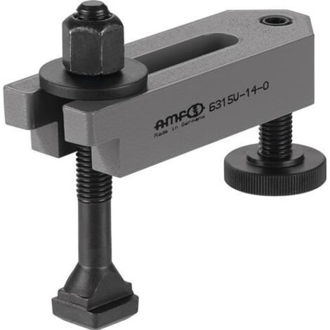AMF Spanneisen 6315V abgesetzt mit Stützschraube Nut 10 mm