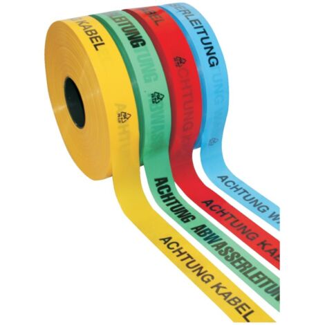 Trassenwarnband Aufdruck Achtung Starkstromkabel Breite 40 mm Länge 250 m gelb