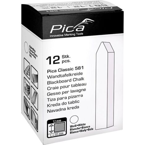 Tafelkreide Classic weiß L90xB12xH12mm 12 St./Schachtel PICA (1/4)