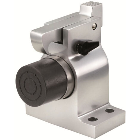 KWS 1010 Türfeststeller zum Aufschrauben, gefedert, Fanghaken Aluminium silberfa