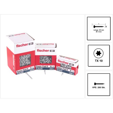 fischer Power-Fast II 3,0x20 PH blvz VG TX 200 200 Stk