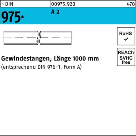 DIN 975 Gewindestange VG M12x1000 Edelstahl A2 blank