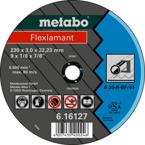 Metabo Flexiamant 180x3,0x22,23 Stahl, Trennscheibe, gerade Ausführung 25 Stk