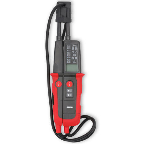 STIER Profi Spannungs- und Durchgangsprüfer, 6V-1000V AC/DC, 2-polig, CAT III 1000V CAT IV 600V, 19mm Sonden-TIP-Abstand