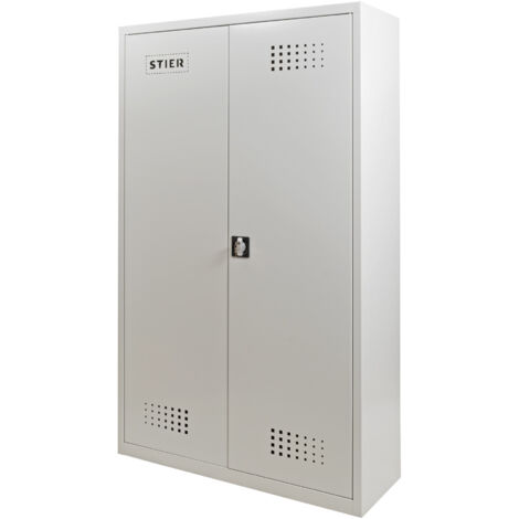 STIER Umweltschrank, mit 4 verzinkten Wannenböden, 1950x1200x420mm, abschließbar, für Gefahrstoffe, robuste Bauweise (1/5)