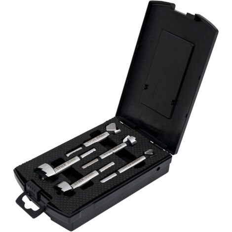 STIER hochwertiger Forstnerbohrer Set, 5-teilig in praktischer Kassette, Bohrergrößen: 15, 20, 25, 30, 35 mm mit 10 mm Schaft, geeignet für Hart- & Weichholz (1/5)