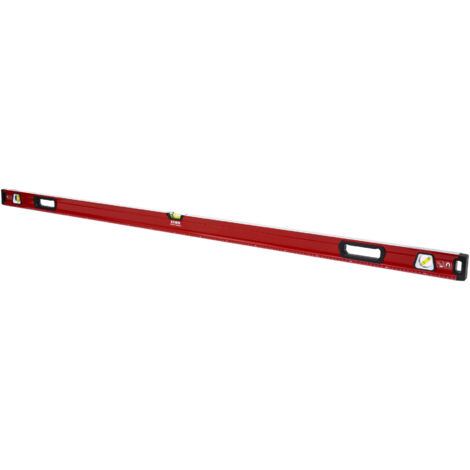 STIER Premium Wasserwaage, mit Magnet und drei Libellen, 1800 mm, 0,5 mm/m, vertikal und horizontal messen, Spiegel-Lotlibelle, präzise Messung, Aluminiumlegierung, doppelt gefräste Oberfläche