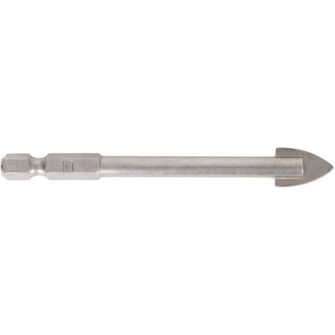 STIER Fliesenbohrer 10 mm Größe, 1/4 Zoll Bit HEX Sechskant, Härtewert 89HRA, YG6X-Metall, für (Schlag-)Bohrmaschine und Akkuschrauber, Viertel-Zoll Aufnahme, präzises Arbeiten (1/4)