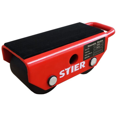 STIER Transportfahrwerk mit 2 Nylon-Rollen, Tragkraft 2500kg, Transportwagen zum sicheren Transport, Lastenheber, mit Anti-Rutsch-Beschichtung, Umzugshelfer