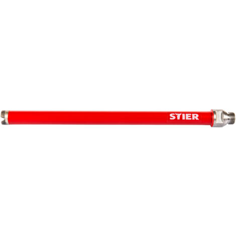 STIER Nass-Diamantbohrkrone, Ø 20 mm, 1/2 Zoll Aufnahme, 320 mm Nutzlänge, für Stahlbeton, Naturstein, Kunststein, zuverlässige und genaue Bohrarbeiten