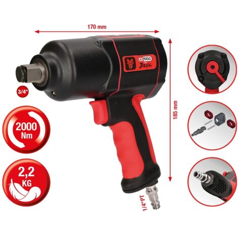 KS TOOLS 3/4&quot The Devil Hochleistungs-Druckluft-Schlagschrauber 2.000 Nm - 515.3400