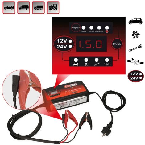 KS TOOLS 12V + 24V SMARTcharger Hochfrequenz-Batterieladegerät 25A/12,5A - 550.1745 (1/5)