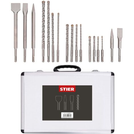 COMOWARE SDS Plus Meißel-Set 6-tlg. – Für Bohrhammer, Mit Spitz- & Flachmeißel, Für Beton & Stein