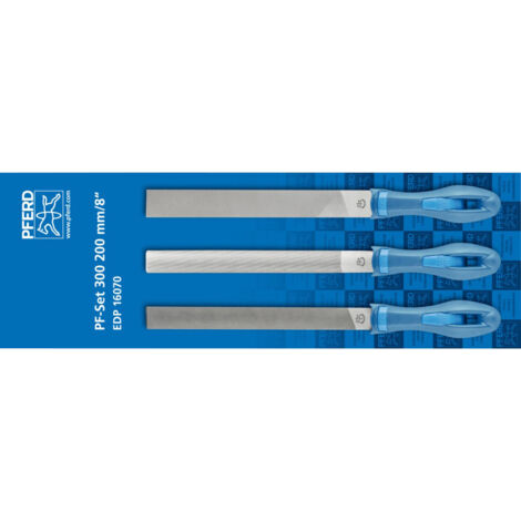 PFERD TOOLS Feilen-Set mit Heft 3-tlg. 200mm Feilen-Sortiment für anspruchsvolle Heim-/Handwerker (1/4)