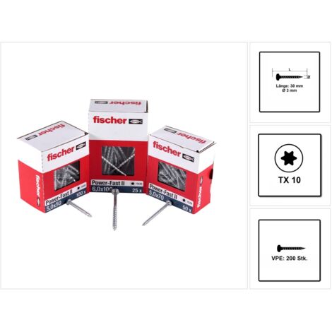 fischer Power-Fast II 3,0x30 PH blvz VG TX 200 200 Stk