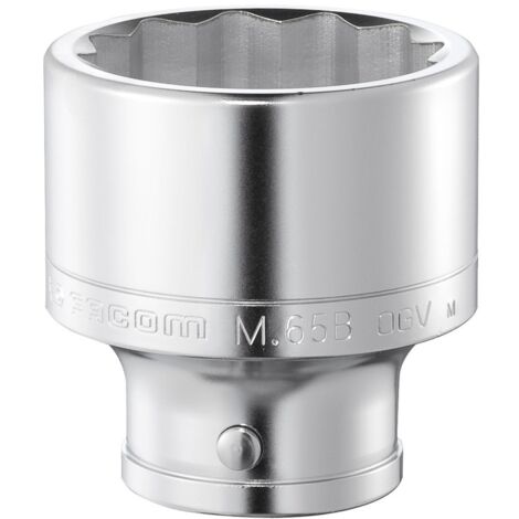 FACOM Steckschlüssel 12-Kant, 65 Mm – Für Maschinenbetrieb, Seidenmatt Verchromt, Mit Entriegelungsknopf