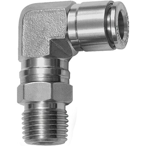 Riegler L-Steckverschraubung, drehbar, R 3/8 a., Schlauch-Ã˜ 12, ES 1.4404