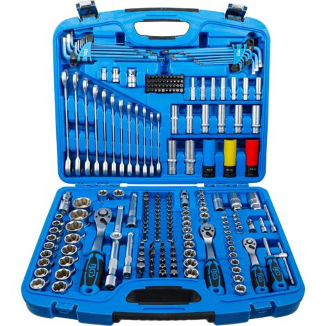 Bgs Technic – BGS Steckschlüssel-Satz Wellenprofil 218tlg. – Antrieb 6,3 mm (1/4") / 10 mm (3/8") / 12,5 mm (1/2") – 3 Umschaltknarren – 8820 (1/4)
