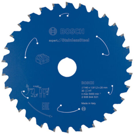 Bosch Kreissägeblatt Expert for Stainless Steel für Akkusägen 140 x 1,5/1,2 x 20 30 Zähne