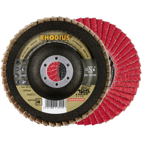 RHODIUS JUMBO SPEED EXTENDED, 10 Stück, 115 mm, Korn 60, Fächerschleifscheibe (1/5)