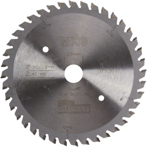 DEWALT Kreissägeblatt DT1091-QZ für Handkreissäge 165/20mm 40WZ (5 Stk.) (1/4)