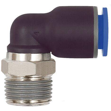 Riegler L-Steckverschraubung »Blaue Serie«, drehbar, R 1/4 außen, Ø 12 mm