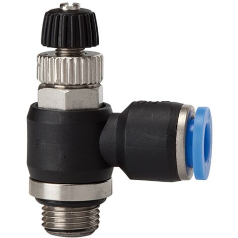 Riegler Drosselrückschlagven »Blaue Serie« Abluftdros. G1/4 a. 15bar Ø8mm (1/4)