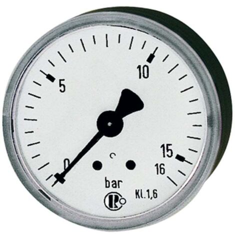 Riegler Standardmanometer, Stahlblechgeh., G 1/4 hinten, 0-1,0 bar, Ã˜ 63 (1/2)