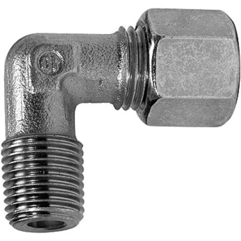RIEGLER Winkel-Verschraubung 5 Mm – Verzinkter Stahl, 100 Bar, SW1 12 Mm, SW2 9 Mm