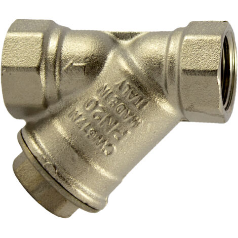 Riegler Schmutzfänger, Messing vernickelt, G 1/2, DN 15, MW 0,05 mm (1/5)